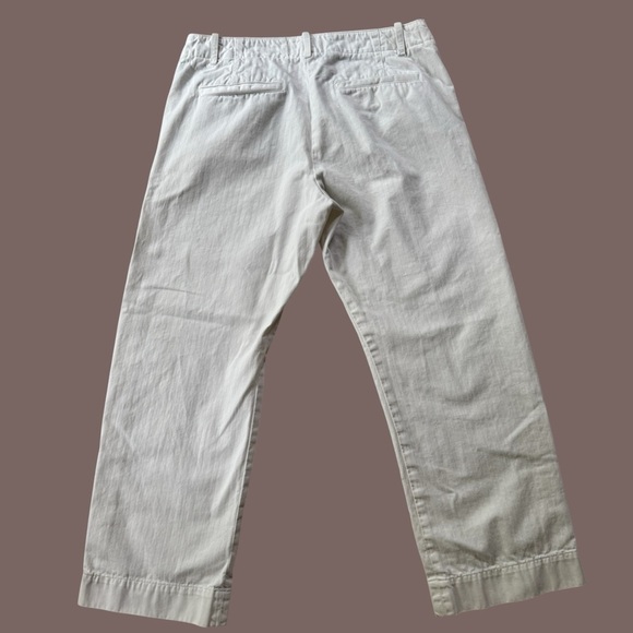 Nili Lotan Textured White Cropped Pants. Sz 8. Button fly. - Picture 2 of 5